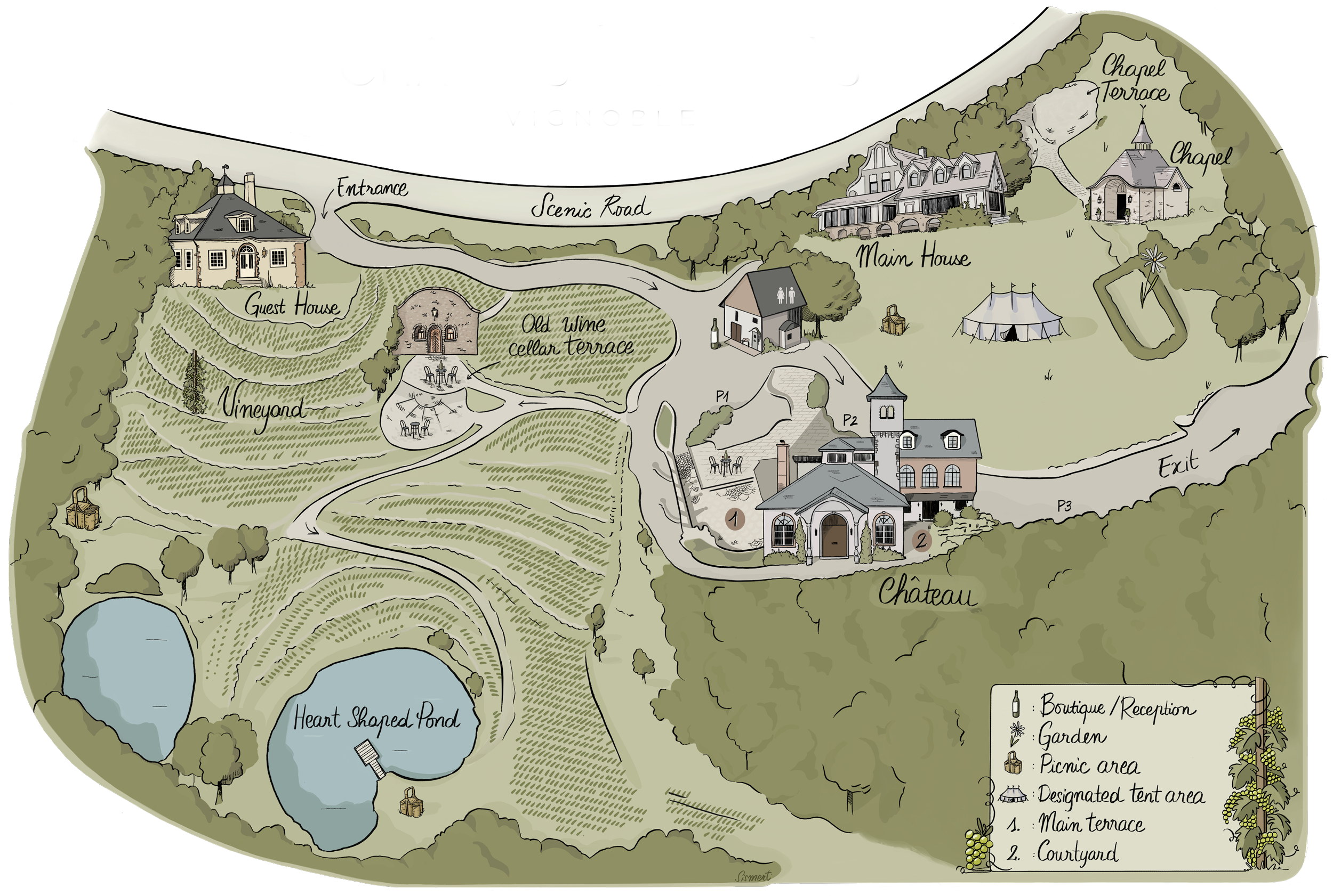 Map of Château Ste-Agnès English