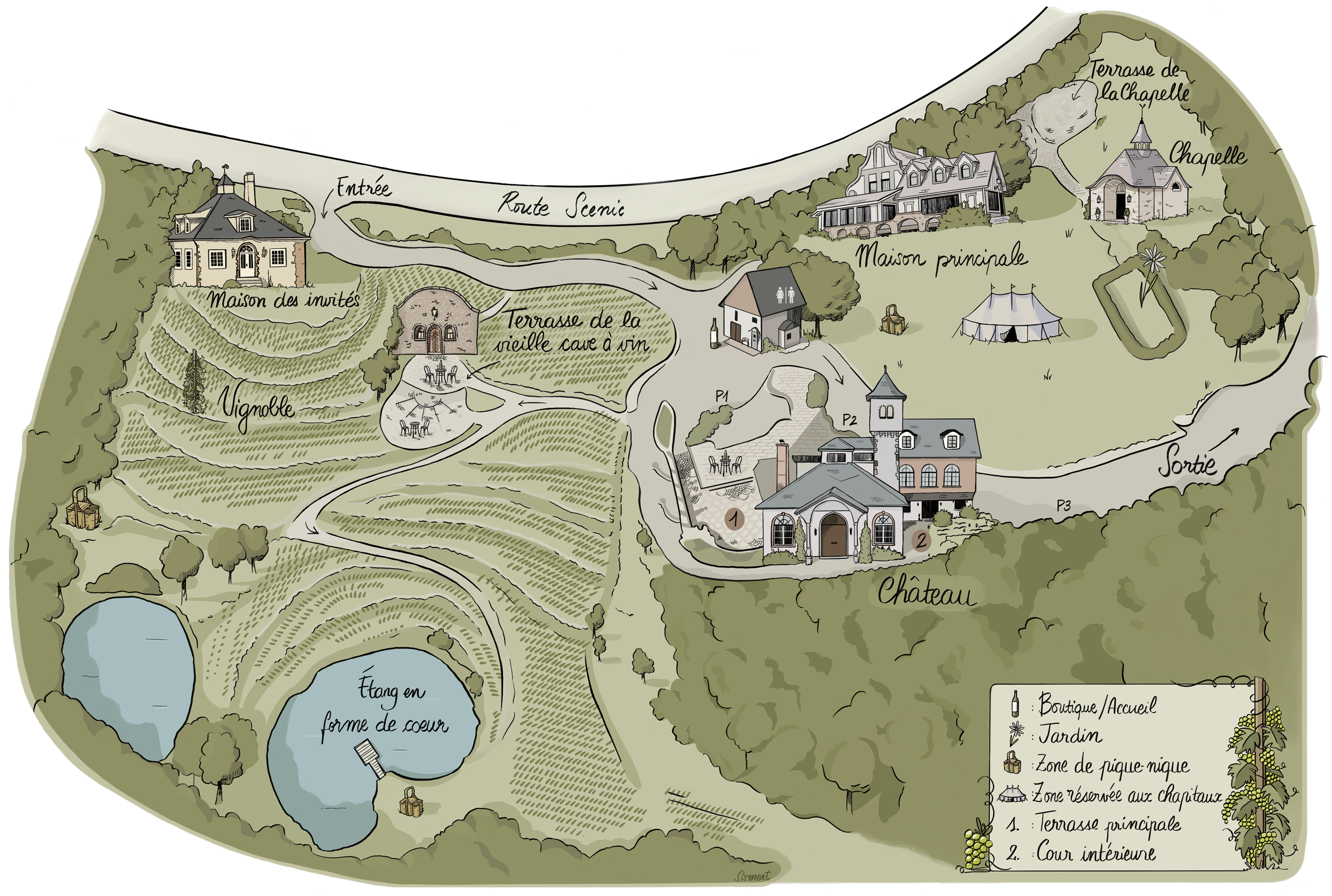 Map of Château Ste-Agnès English